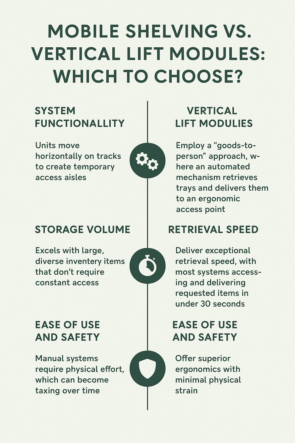 Mobile shelving vs vertical lift modules